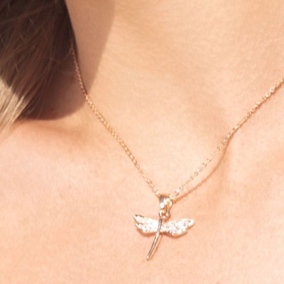 NWT DELICATE DRAGONFLY 🌹 ROSE GOLD ILLUMINATE MICRO CRYSTALS HOPE CHANGE GROWTH - Picture 2 of 15